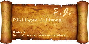 Piblinger Julianna névjegykártya